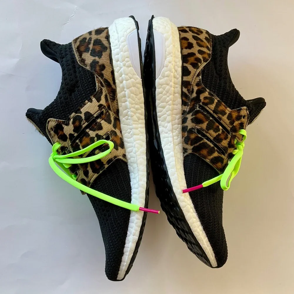 Adidas Ultraboost DNA Leopard Neon Pony Hair Shoes FZ2731 Men10.5 Women 11.5 NIB